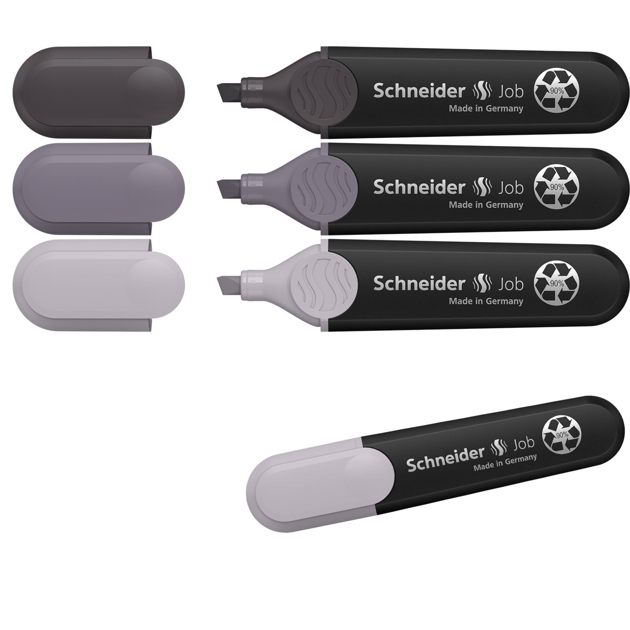 Schneider 3 + 1 Job Textmarker farbsortiert, 3 St. + 1 St.