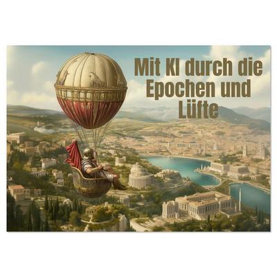 Mit KI durch die Epochen und Lüfte (Wandkalender 2026 DIN A3 quer), CALVENDO Monatskalender
