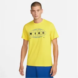 NIKE Pro Dri-FIT Graphic T-Shirt Herren 765 - yellow strike/black M