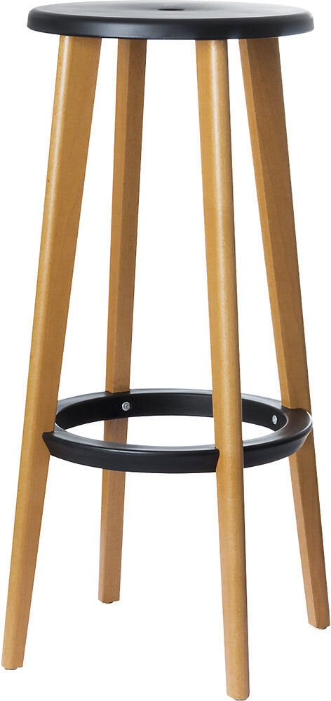 Barhocker WOODY, mit Holzbeinen, VE 2 Stück, schwarz meet