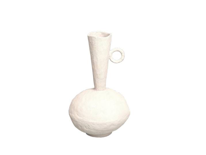 Ambia Home Vase, Weiß, Metall, organisch, 44 cm, auch für frische Blumen geeignet, Dekoration, Vasen, Metallvasen