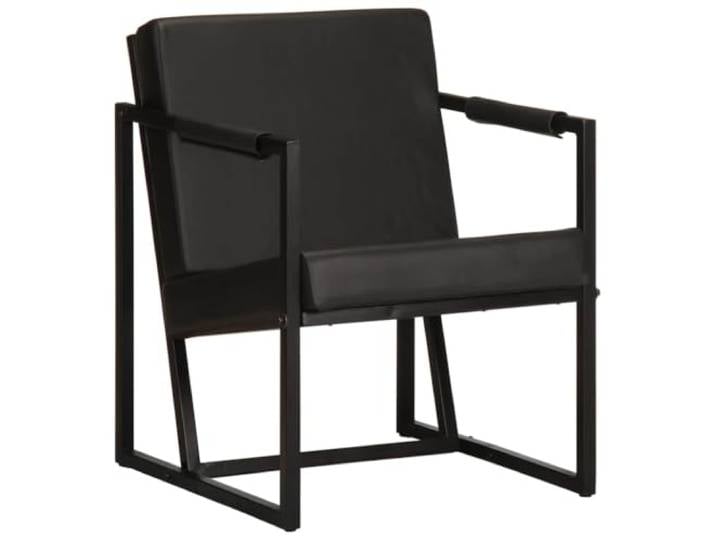 Makastle Sessel Schwarz Echtleder