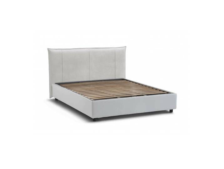 Lit double en tissu blanc 160x200cm