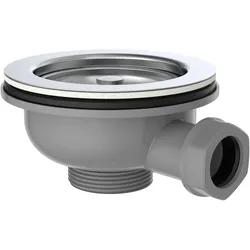 KIRCHHOFF ECO SAVE Siebkörbchen 1 1/2" AG Spüle, Edelstahl Abflusssieb, Sieb Ø 114 mm für Spülbecken Ablaufventil mit Überlauf