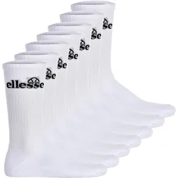 ellesse Unisex Sport-Socken, 7 Paar - Trego Sport Sock, Crew Socks, Tennis, Ripp-Bündchen, Logo Weiß / 40-42