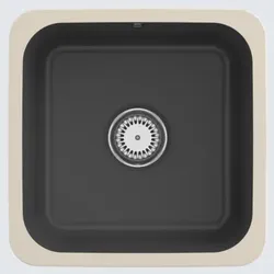 Villeroy & Boch Villeroy&Boch Spülbecken, Küchenspüle Cisterna 50 Graphite 450x450mm, Unterschrankbreite 50cm