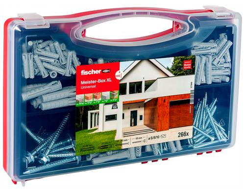 Fischer 577866 Meister-Box XL Universal + S Dübel-Sortimentsbox 30 mm, 40 mm, 50mm 266 Teile