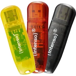 Intenso Rainbow Line 3x 32GB - schwarz, gelb und rot