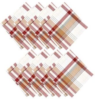 Threadmade Seneca Plaid Harvest Cotton Napkins, Set of 8