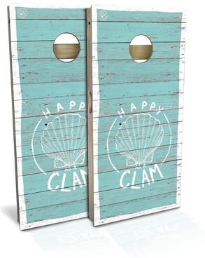 Skip's Garage Happy As A Clam Outdoor Cornhole Board Set