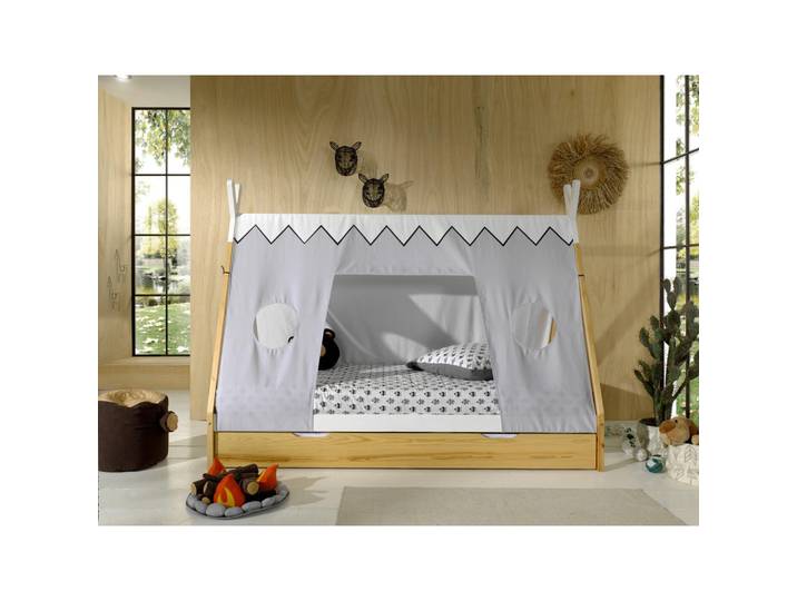Vipack Hausbett, Weiß, Kiefer, Holz, Kiefer, 90x200 cm, nicht verstellbar,bodentiefer Einstieg, Kinderzimmer & Jugendzimmer, Kindermöbel, Kinderbetten, Hausbetten