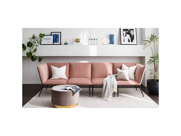 Bigsofa Dorado Pink/Altrosa Samt 274 x 76 x 76cm Glamour