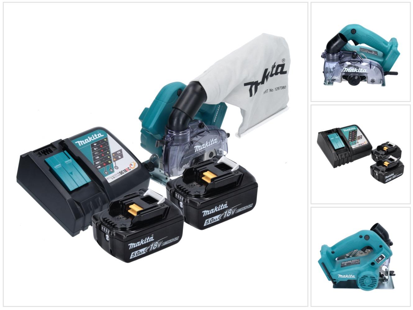 Makita DCC 500 RT Akku Diamantschneider 18 V 125 mm Brushless + 2x Akku 5,0 Ah + Ladegerät