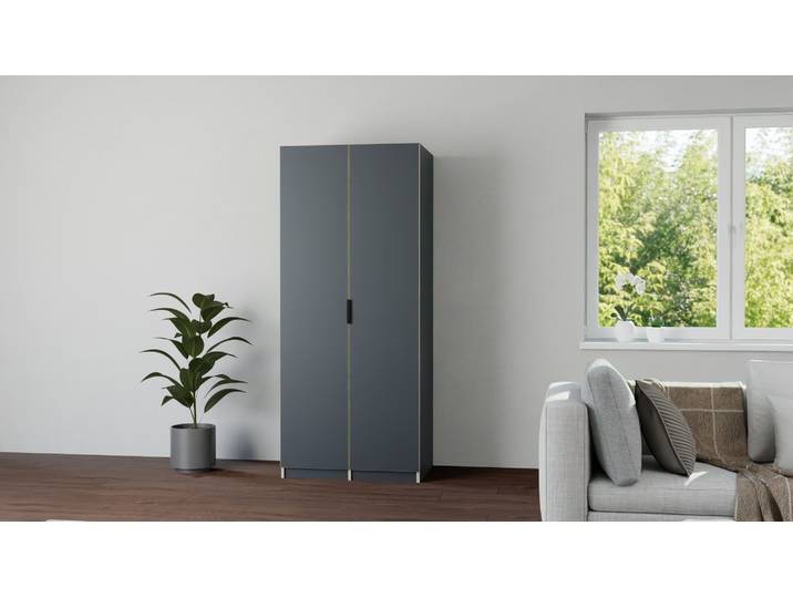 Schmaler Schrank in Multiplex-Optik Premium Dekore Schwarz Multiplex Kante