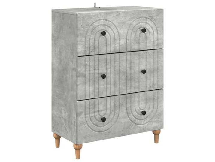 Kommode mit Schubladen Betonově Šedá aus Holz, 66 x 34,5 x 90 cm Modernes Möbelstück, glatte Oberfläche, geräumige Aufbewahrung, einfache Pflege, geeignet für verschiedene Dekors