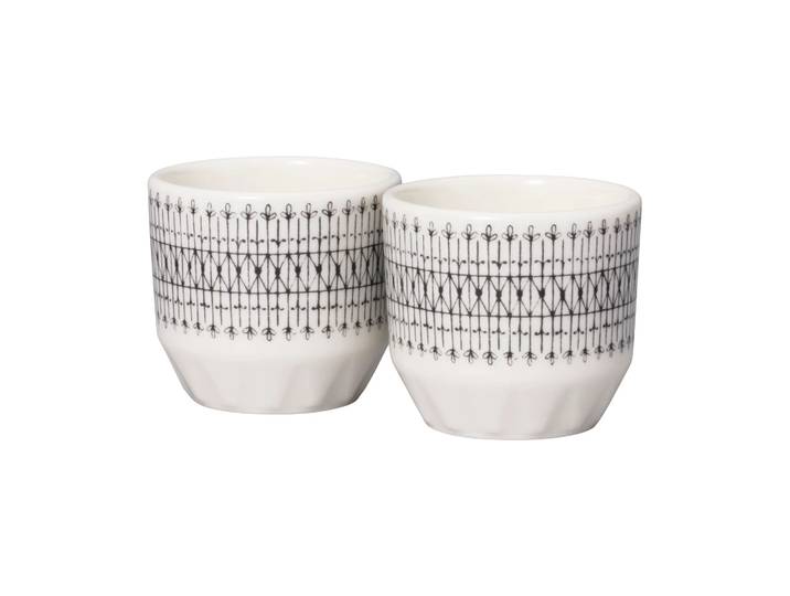 Arabia Coquetier Emilia 4 cl lot de 2 Noir-blanc