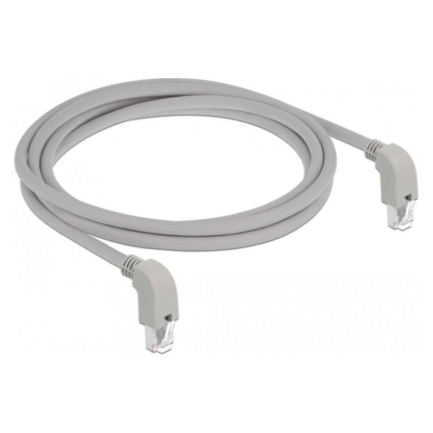 Delock Patch-Kabel RJ-45 (M) nach unten gewinkelt bis RJ-45 (M) nach unten gewinkelt (S/FTP, CAT6a, 2 m) (85878)