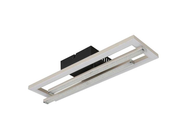 Globo Led-Deckenleuchte Highway, Klar, Opal, Schwarz, Nickelfarben, Kunststoff, 37.5x6.3x40 cm, CE, verstellbare Arme, Lampen & Leuchten, LED Beleuchtung, LED-Deckenleuchten