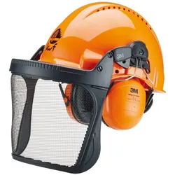 3M Waldarbeiterhelm orange mit Visier G3000M 3MO315C