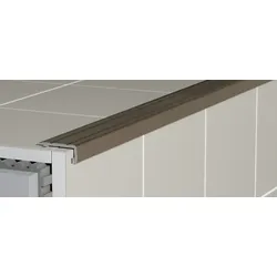 Treppenkante Treppenprofil "Kante" Havos Bronze, Aluminium Eloxiert, Länge 270 cm, Kantenhöhe 9 mm, ALESHBR9270
