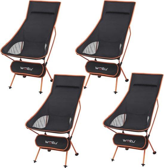 Camping-Stuhl-Set, 4 Stück | Klappstühle, Strandstühle - Ultraleichte, zusammenklappbare Stühle mit Tragetasche