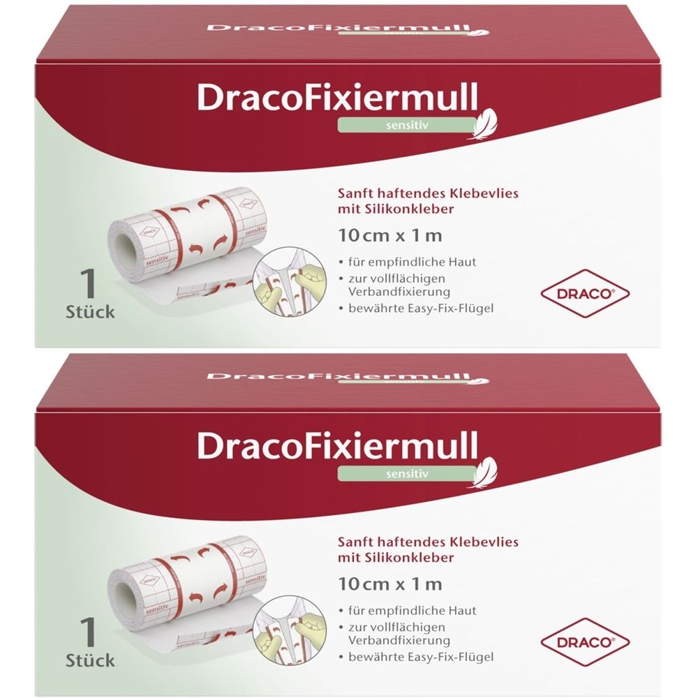 Dracofixiermull sensitiv 10 cmx1 m 2x 2x1 St Verband