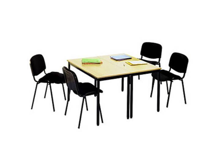 PACK: 2 tables polyvalentes 120x60cm + 4 chaises First noir
