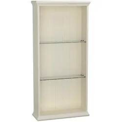 VitrA Valarte Wandregal Elfenbein Matt, Breite 54 cm, Höhe 114 cm, 2 Glaseinlegeböden, MDF + Thermofolie