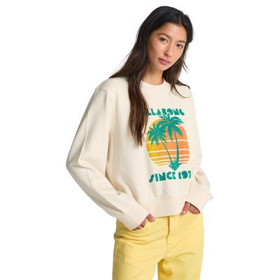 Sweatshirt BILLABONG "My Fave Beach", Damen, Gr. XS, beige (weiß), Obermaterial: 55% Baumwolle, 25% Baumwolle, 20% Polyester., Sweatshirts Sweatshirt