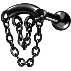 Chirurgenstahl Ohrpiercing BOGEN + 2 KETTEN