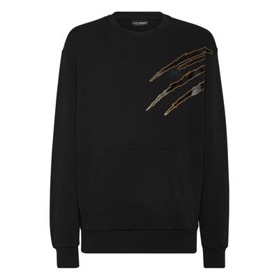 Sweatshirt PLEIN SPORT "Scratch", Herren, Gr. M, schwarz (0293, schwarz, lightgold), Obermaterial: 88% Baumwolle, 12% Polyester, Sweatshirts Sweatshirt