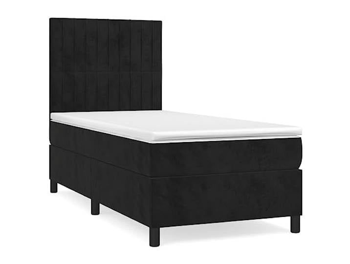 PUGYNBK Boxspringbett, 90 x 190 cm, mit Taschenfederkernmatratze Weicher Samt, verstellbares Kopfteil, mittlere Unterstützung, atmungsaktiver Schutz