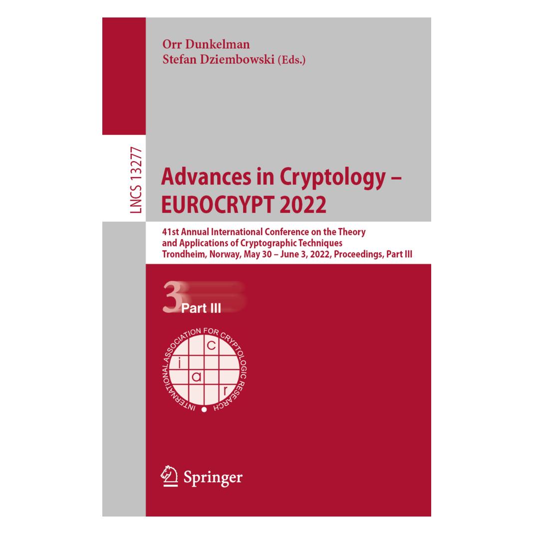 Springer Advances in Cryptology - EUROCRYPT 2022 (Englisch, Softcover, Orr Dunkelman, Stefan Dziembowski) (56848808)