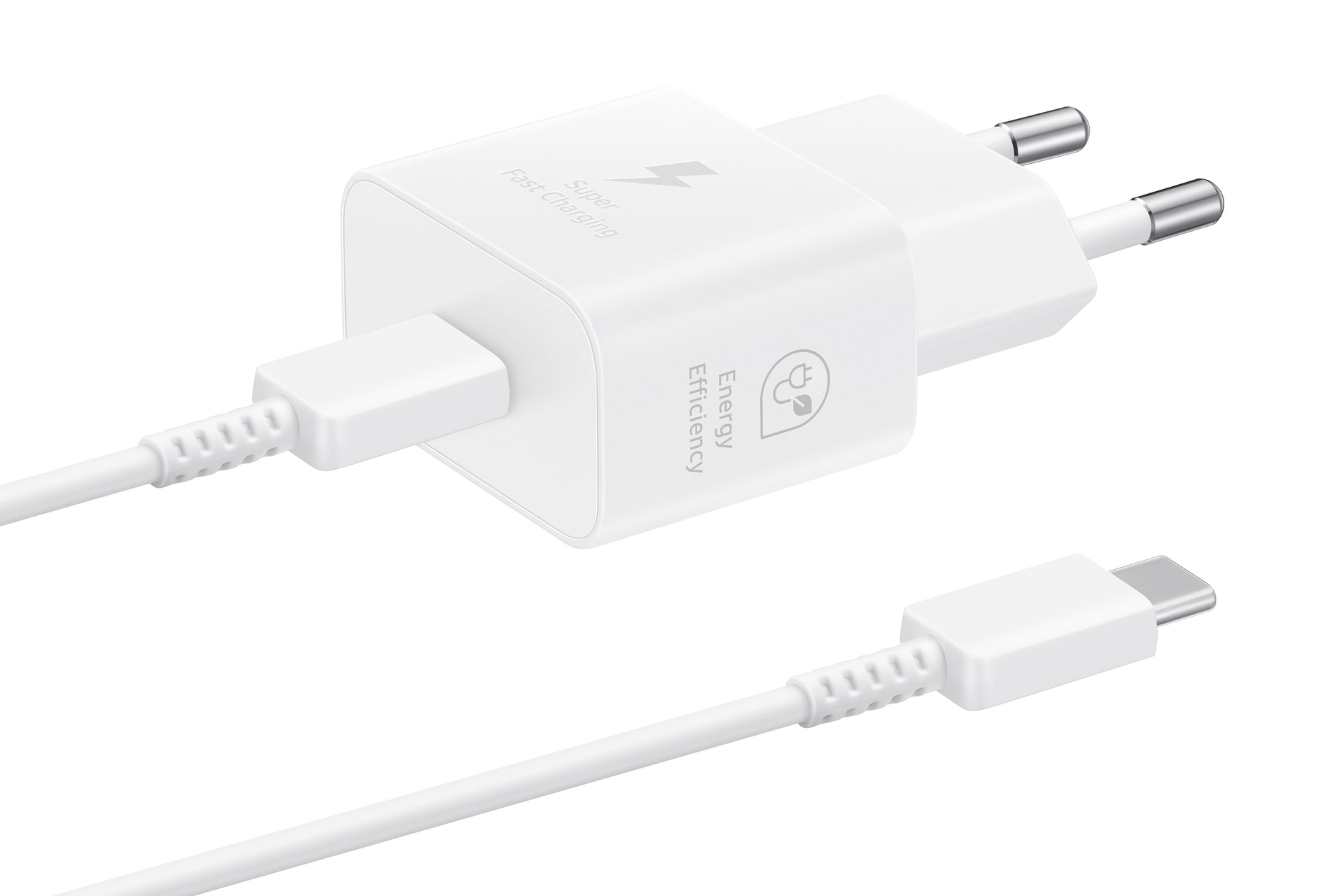 Samsung Schnellladegerät T2510 USB-C 25W mit Datenkabel, Weiß EP-T2510XWEGEU
