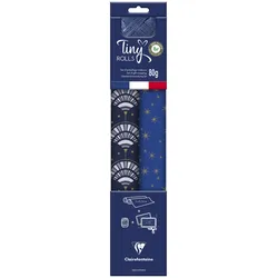 Clairefontaine Geschenkpapier Set Tiny Rolls, blau/gold 5 m x 35 cm