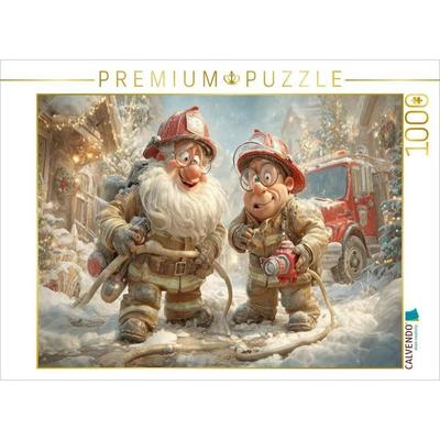 CALVENDO Puzzle Wenn der Weihnachtsmann löschen kommt, gibt's Geschenke mit Blaulicht! | 1000 Teile Lege-Größe 64x48cm Foto-Puzzle für glückliche