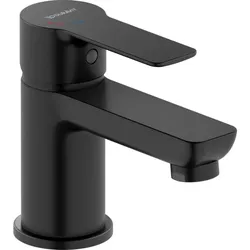 Duravit D-Code Einhebel-Waschtischarmatur S DC1013002046 FreshStart, Minus Flow, ohne Zugstange, Schwarz Matt