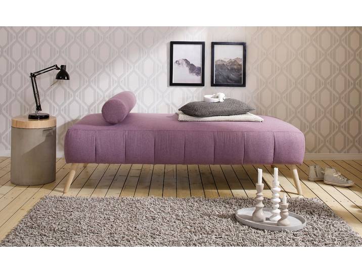 Daybett GOODPRODUCT Lucy , lila, Struktur fein, kein Härtegrad, Daybetten, Daybett, mit losem Rollenkissen