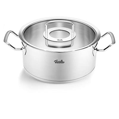 Bratentopf FISSLER "Original-Profi Collection", silber (silberfarben), B:29cm H:15cm L:36cm Ø:24cm, Töpfe, Bratentopf, Made in Germany