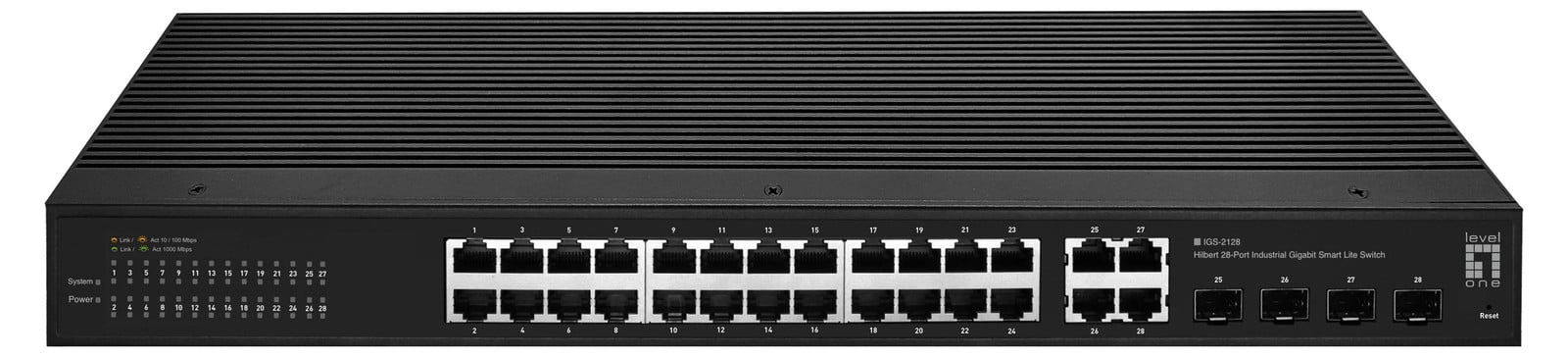Level One IGS-2128 Gigabit Ethernet Switch met 24x RJ45 en 4x SFP poorten