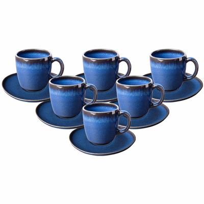 like. by Villeroy & Boch Lave bleu Kaffeetasse mit Untertasse 190 ml 6er Set