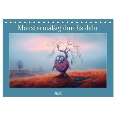 Monstermäßig durchs Jahr (Tischkalender 2026 DIN A5 quer), CALVENDO Monatskalender