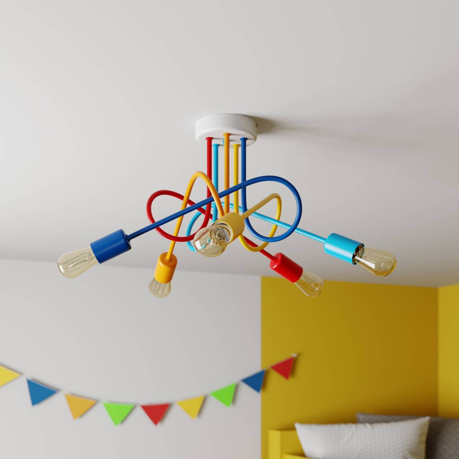 Deckenlampe Oxford HELAM, dimmbar, Multicolour, für Wohn- / Esszimmer, Metall, Junges Wohnen, Deckenlampe
