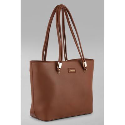 Shopper ANISTON ACCESSOIRES, Damen, Gr. B/H/T: 37cm x 12,5cm x 24,5cm, braun (cognac), Lederimitat, Taschen Shopper, Umhängetasche, Schultertasche - NEUE KOLLEKTION