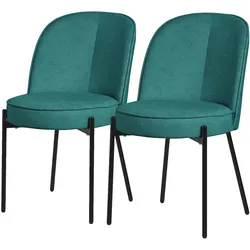 ML-Design Esszimmerstühle 2er Set Petrol – Komfortable Polsterstühle mit Stoffbezug & Metallbeinen, moderne Küchenstühle für Esszimmer & Wohnzimmer