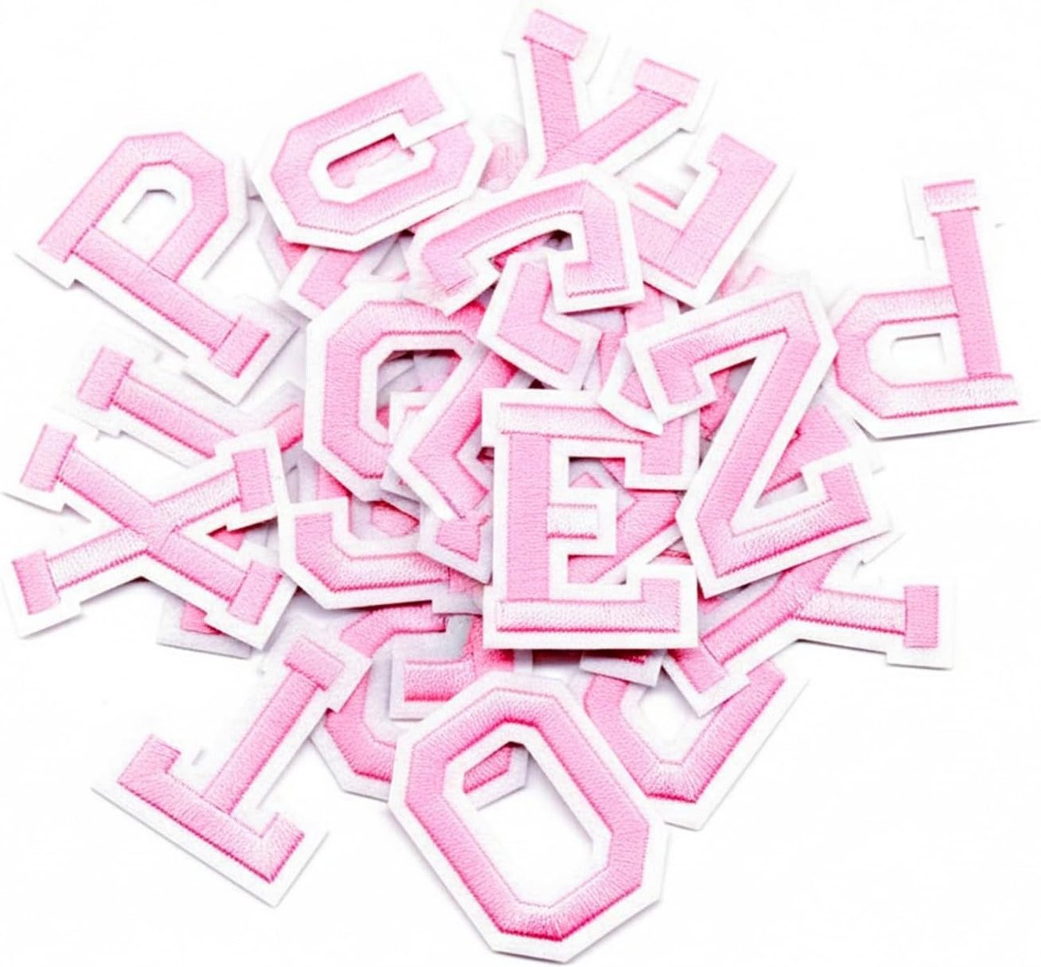 Zelfklevende Strijkletters A-Z, 26 Stuks, Alphabet Patches voor Kleding, Jassen en Tassen (Roze)