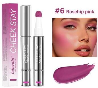Inspired Finds BloomFlush Liquid Blush Stain Long Lasting Liquid Blush With Sponge Applicator For Natural Cheek Glow (6 Shades) rosehip Pink