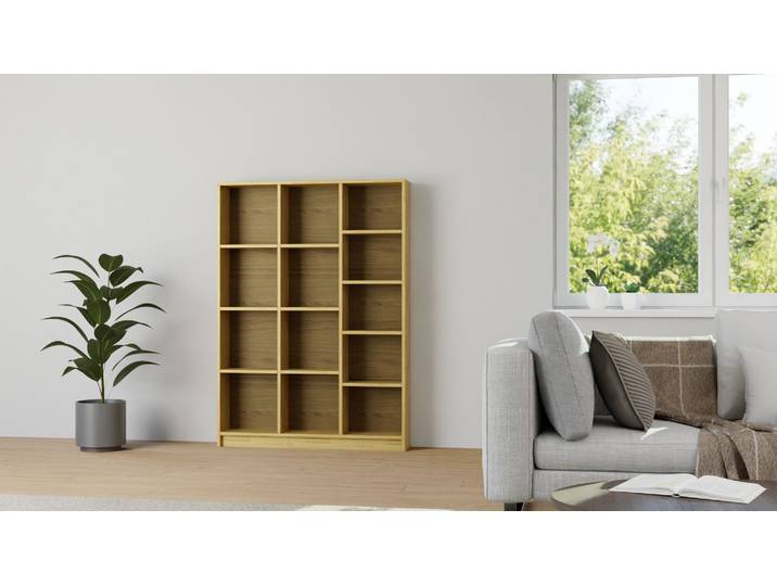 15 cm tiefes Regalsystem Eiche Natur geölt