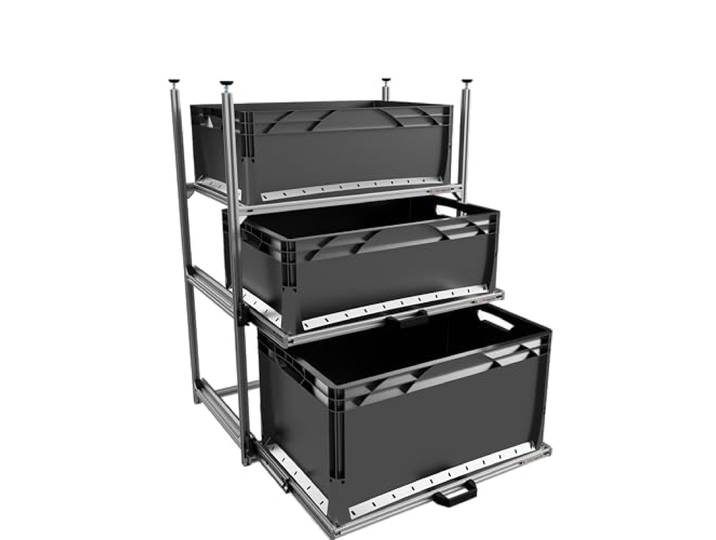 VOBI Wohnmobil Regal System Tower 3, 687x407 mm, 2 Auszüge und 1 Rahmen