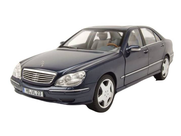 Norev Modellauto Mercedes S-Klasse S55 AMG W220 2000 dunkelblau metallic, Maßstab 1:18